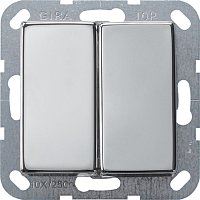 Выключатель кнопочный без рамки Gira System55 2-кл. хром